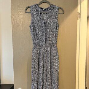 Lands’ End Floral Jumpsuit – Navy & White – Size 6P – Like New